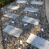 Pas japonais de jardin en pierre reconstituée chêne blanchi 57 x 27 x 3 cm