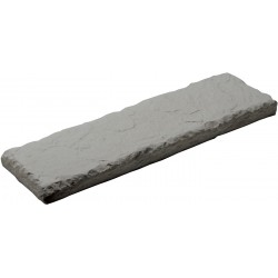 Dessus de muret en pierre reconstituée aspect ardoise 50 x 15 x 3 cm gris clair