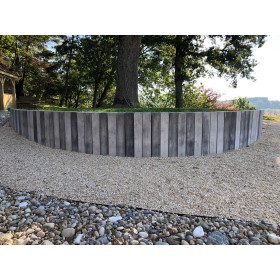 Bordure de jardin en pierre reconstituée poutre bois blanchi 45 x 10 x 10 cm