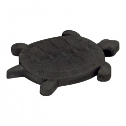 Pas japonais de jardin en pierre reconstituée animaux tortue gris anthracite 30 x 28 x 3 cm