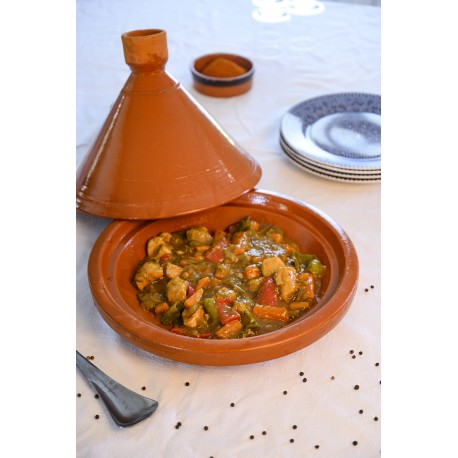 Plat tajine de cuisson en terre cuite 21,5 cm