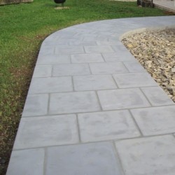 Dalle de terrasse en pierre reconstituée lisse patinée 50 x 50 x 2,3 cm gris clair