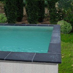 Dessus de muret en pierre reconstituée aspect ardoise 50 x 23 x 3 cm gris anthracite