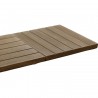 Dalle de terrasse en pierre reconstituée aspect bois 45 x 45 x 3,5 cm marron