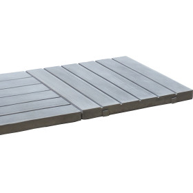 Dalle de terrasse en pierre reconstituée aspect bois 45 x 45 x 3,5 cm bois blanchi