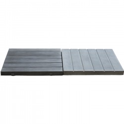 Dalle de terrasse en pierre reconstituée aspect bois 45 x 45 x 3,5 cm bois blanchi