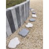 Mini pas japonais en pierre reconstituée blanc 20 x 16 x 3 cm