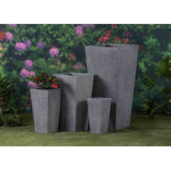 Jardinière en béton fibré conique 19 x 19 x 38 cm gris anthracite