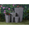 Jardinière en béton fibré conique 19 x 19 x 38 cm gris anthracite