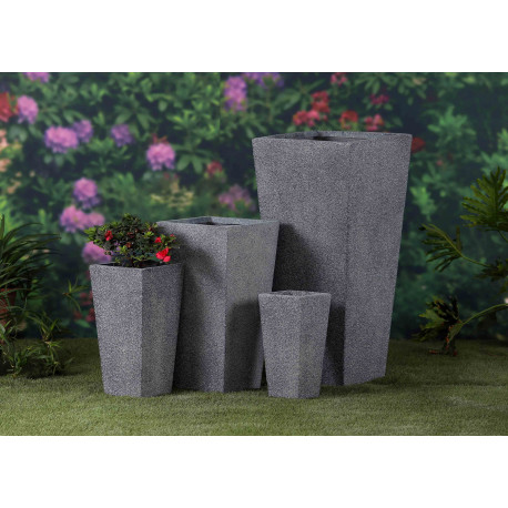 Jardinière en béton fibré conique 32 x 32 x 61 cm gris anthracite