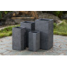 Jardinière en béton fibré carrée 40 x 40 x 81 cm gris anthracite