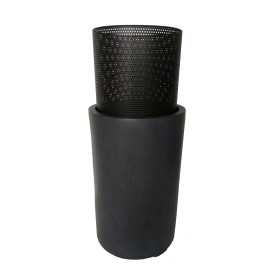 Braséro d’extérieur Chypre en fibre et acier rond 32 x 32 x 74,5 cm
