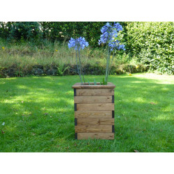 Jardinière en bois carrée séquoia 38,5 x 38,5 x 52 cm