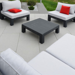 Dalle de terrasse en béton grenaillée 60 x 40 x 4 cm blanc par palette de 8,64 m2
