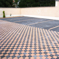 Pavé en béton drainant 12 x 12 x 6 cm saumon par palette de 6,46 m2