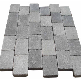 Pavé en béton vieilli 20 x 13 x 5 cm nuancé gris par palette de 7,6 m2