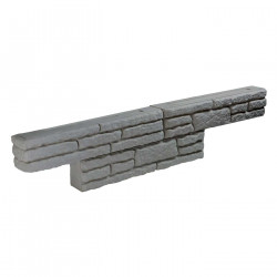 Bloc muret en pierre reconstituée 50 x 9 x 10 cm gris clair