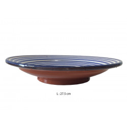 Assiette creuse ronde en céramique Ø : 27,5 cm bleue et blanche