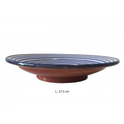 Assiette creuse ronde en céramique Ø : 27,5 cm bleue et blanche