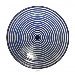 Assiette creuse ronde en céramique Ø : 27,5 cm bleue et blanche