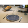 Assiette plate ronde en porcelaine Ø : 20,5 cm bleue