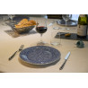Assiette plate ronde en porcelaine Ø : 20,5 cm bleue