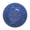Assiette plate ronde en porcelaine Ø : 20,5 cm bleue