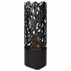 Braséro de jardin en acier cylindrique 39 x 39 x 118 cm motifs flammes