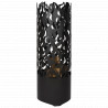 Braséro de jardin en acier cylindrique 39 x 39 x 118 cm motifs flammes