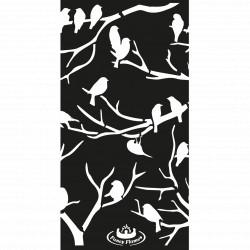 Brasero de jardin en acier cylindrique 39 x 39 x 118 cm motifs oiseaux