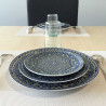 Assiette plate ronde en porcelaine Ø : 25 cm bleue