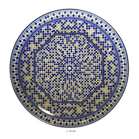Assiette plate ronde en porcelaine Ø : 25 cm bleue