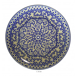 Assiette plate ronde en porcelaine Ø : 25 cm bleue