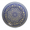Assiette plate ronde en porcelaine Ø : 25 cm bleue