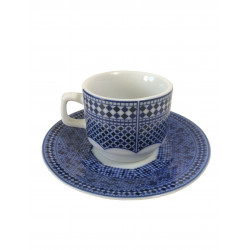 Tasse pour petit déjeuner en porcelaine 5 cl, bleue