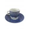 Tasse pour petit déjeuner en porcelaine 5 cl, bleue