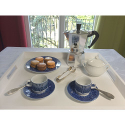 Tasse pour petit déjeuner en porcelaine 5 cl, bleue
