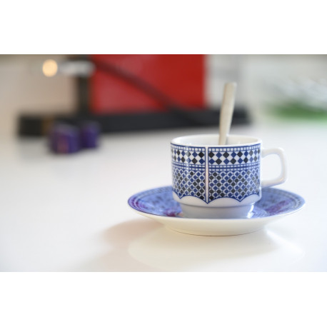 Tasse pour petit déjeuner en porcelaine 5 cl, bleue Tasse pour petit déjeuner en porcelaine 5 cl, bleue