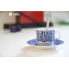 Tasse pour petit déjeuner en porcelaine 5 cl, bleue