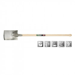 Bêche de jardin en acier et frêne manche boule 105 cm - POLET