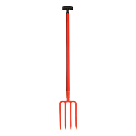 Fourche à bêcher 4 dents acier et manche fibre de  verre  en T 95 cm - POLET