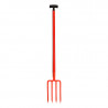 Fourche à bêcher 4 dents acier et manche fibre de  verre  en T 95 cm - POLET