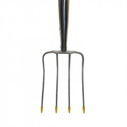 Fourche à fumier en bois et acier 4 dents manche férule 130 cm