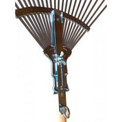 Râteau à feuilles 22 dents réglables en acier manche bois 160 cm - POLET