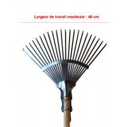 Râteau à feuilles 22 dents réglables en acier manche bois 160 cm - POLET