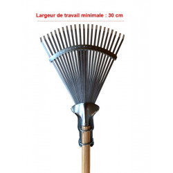 Râteau à feuilles 22 dents réglables en acier manche bois 160 cm - POLET