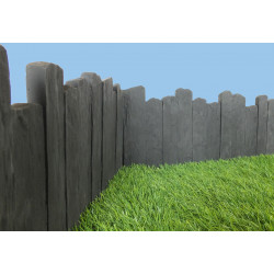 Bordure de jardin en pierre reconstituée aspect schiste 50 cm x 25 cm x 2,5 cm