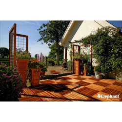 Dalle de terrasse en bois exotique Bangkiraï 50 x 50 x 3 cm