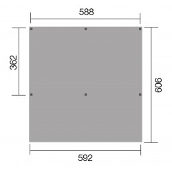 Carport garage double avec un toit en acier 588 x 362 x 250 cm - Superficie 21,29 m²