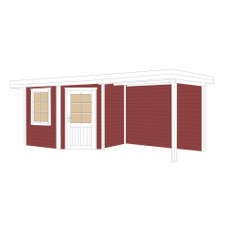 Abri de jardin avec terrasse et toit plat - 238 x 541 x 237 cm – 12,87 m² - Toiture membrane